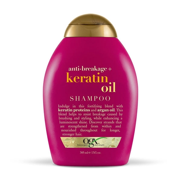 OGX Keratin Oil Shampoo sulfate free anti breakage shampoo hair strengthening frizz control