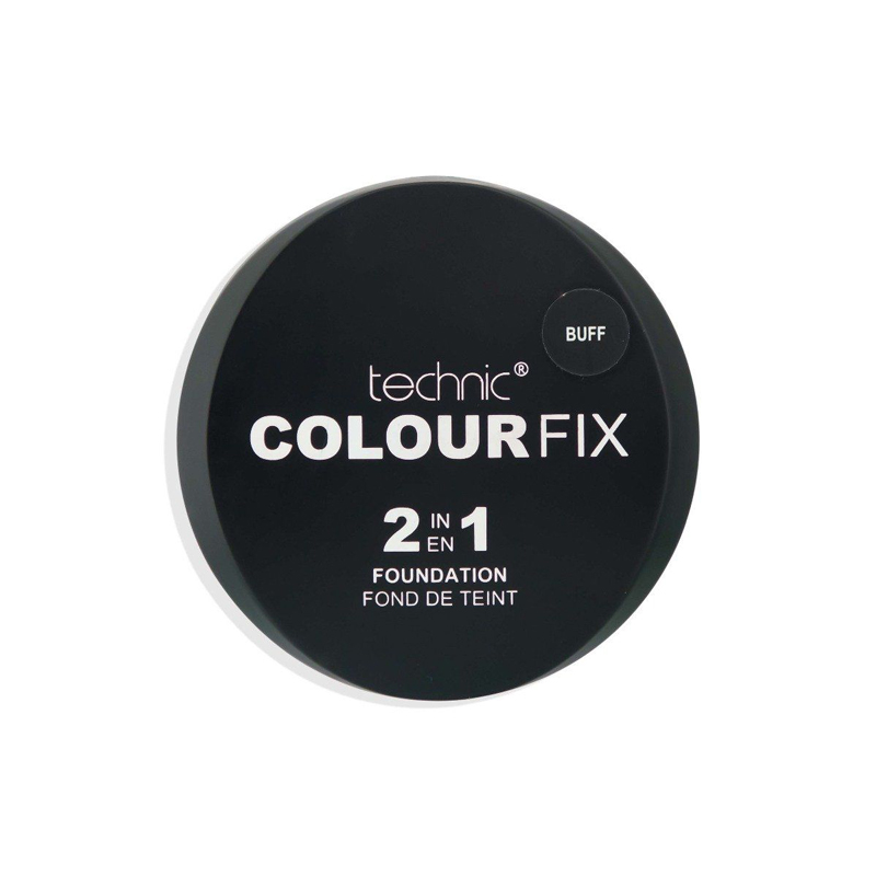 Technic Colour Fix Pressed Powder Cream Foundation Buff Full Coverage Matte Finish