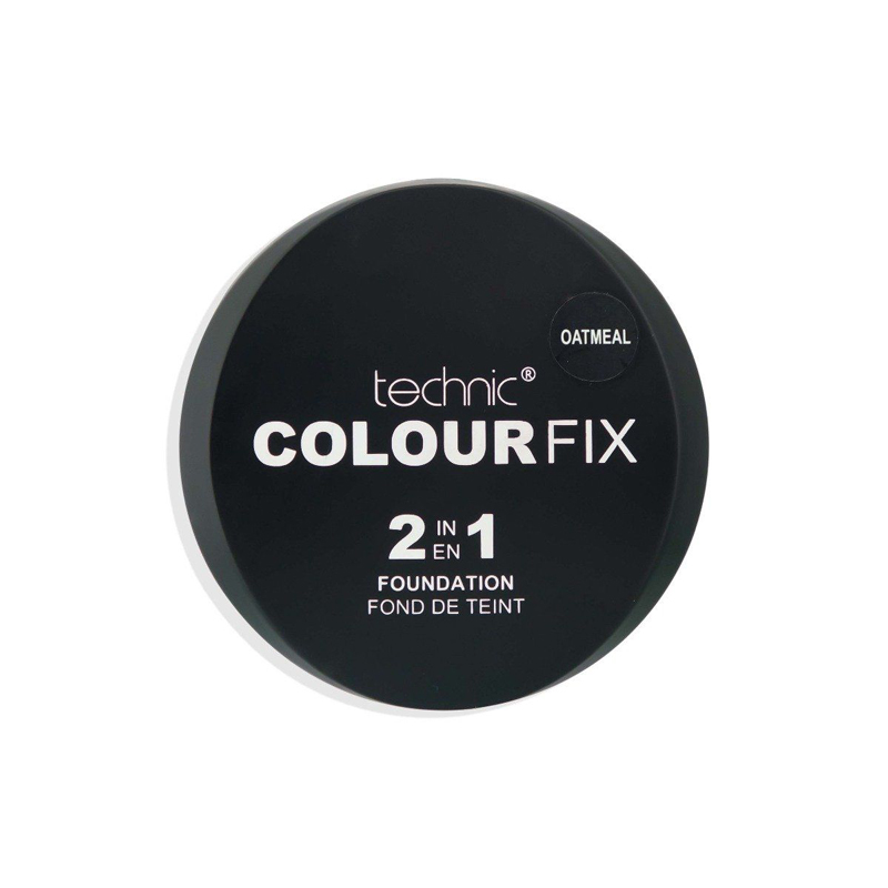 Technic Colour Fix Pressed Powder Cream Foundation Oatmeal Full Coverage Matte Finish