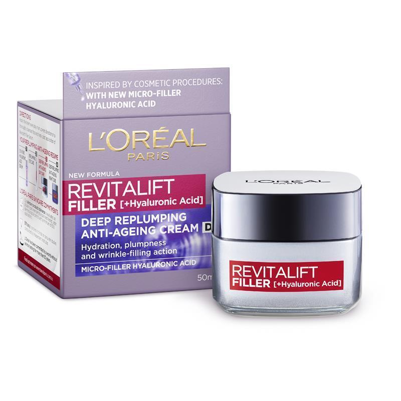 L'Oreal day cream revitalift filler anti ageing plumping hydration
