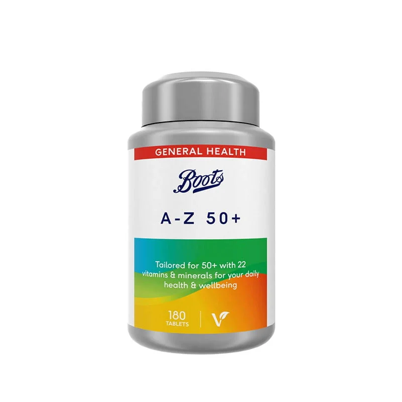 Boots A-Z 50+ Vitamins Multivitamin Supplement Vitamins & Minerals Immune Support Cognitive Function