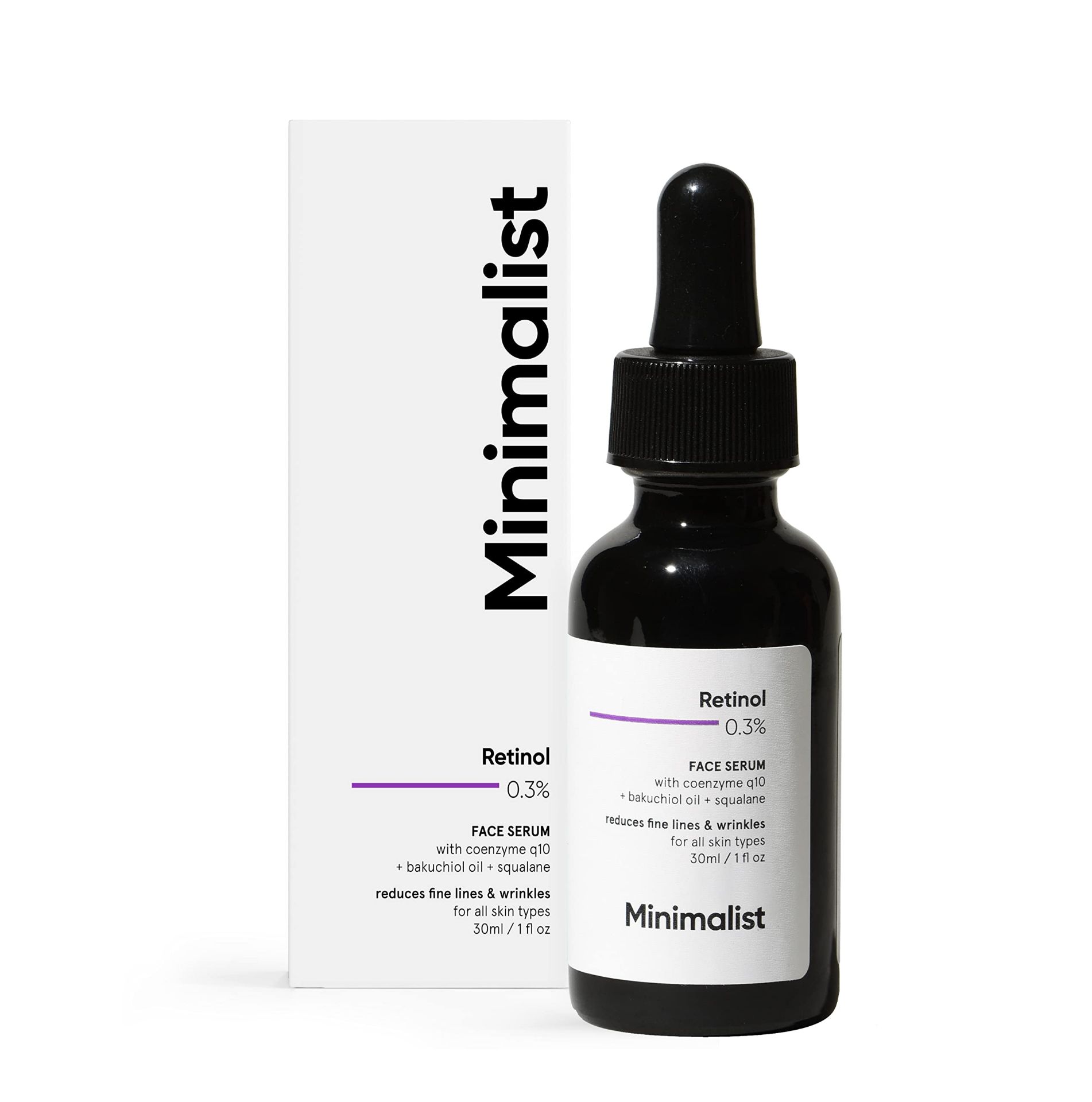 Minimalist Retinol serum retinol 0.3 percent anti aging serum fine lines smooth skin beginner retinol