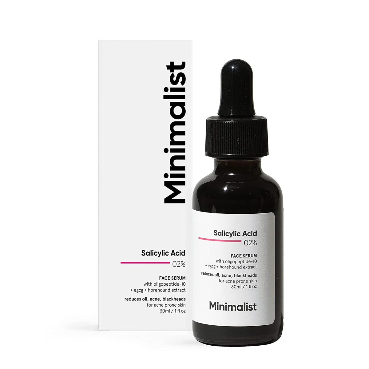 Minimalist Salicylic Acid serum salicylic acid 2 percent acne treatment pore cleansing exfoliating serum for oily skin