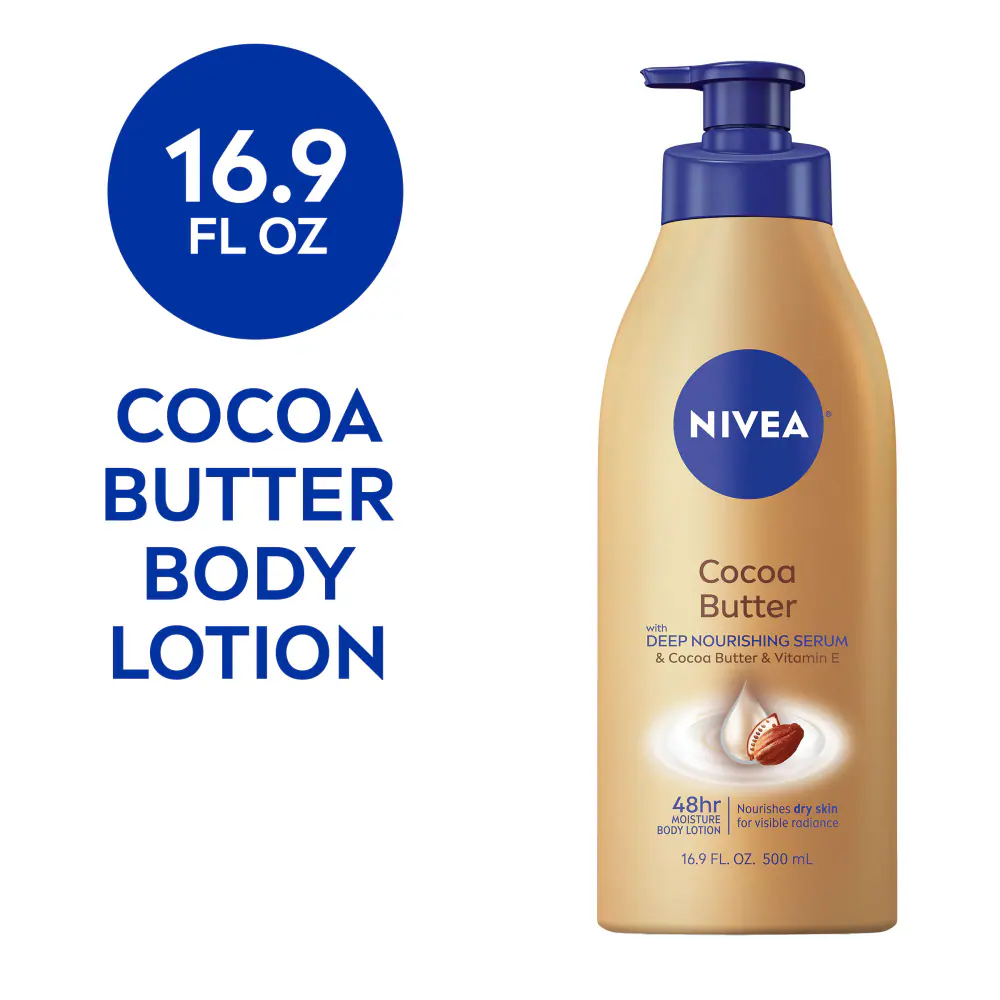 NIVEA Cocoa Butter Body Lotion cocoa butter vitamin E deep hydration dry skin