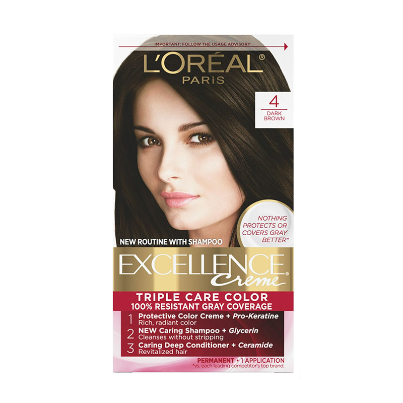 loreal hair color dark brown permanent hair dye gray coverage triple protection hair color