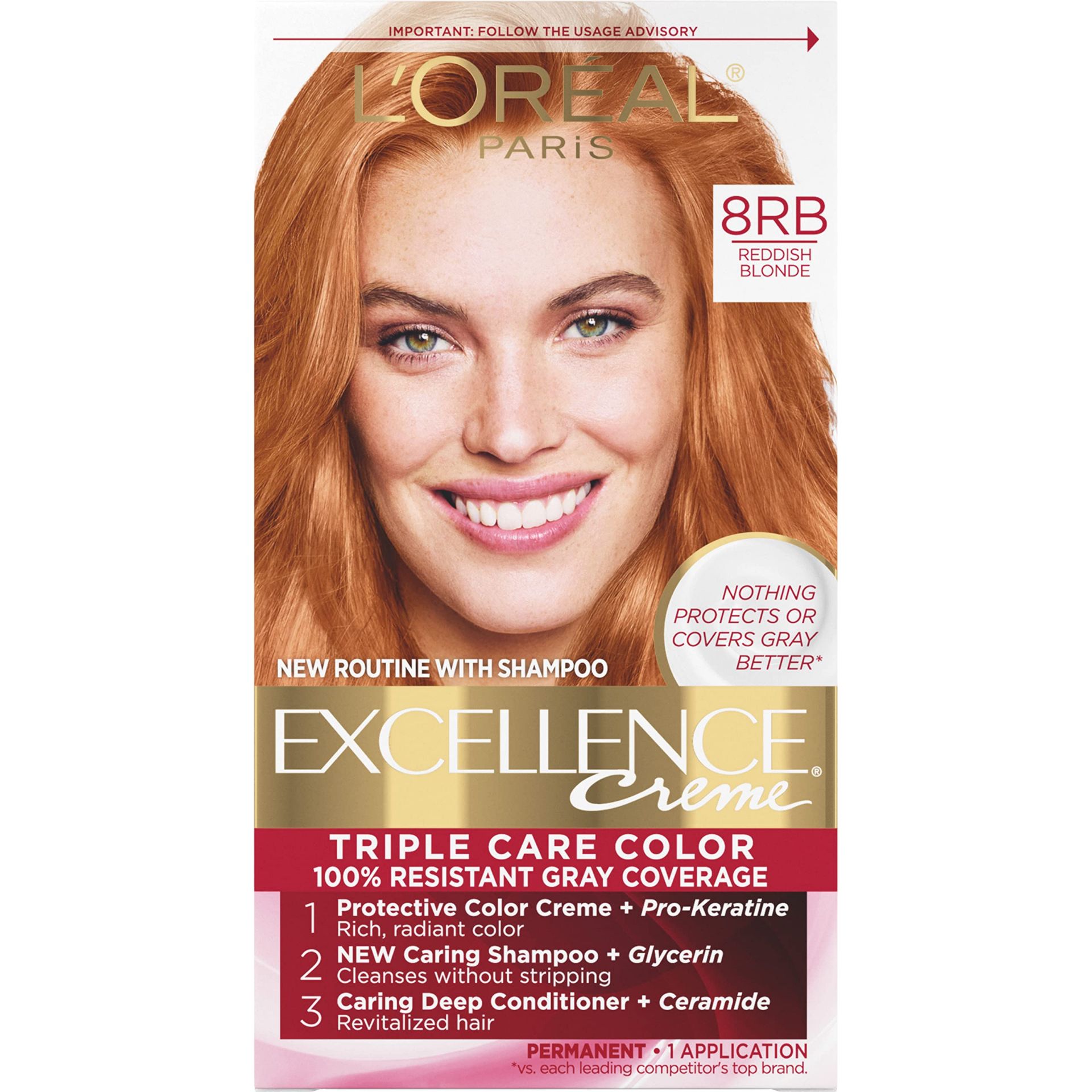 loreal hair color medium reddish blonde permanent hair dye gray coverage triple protection hair color
