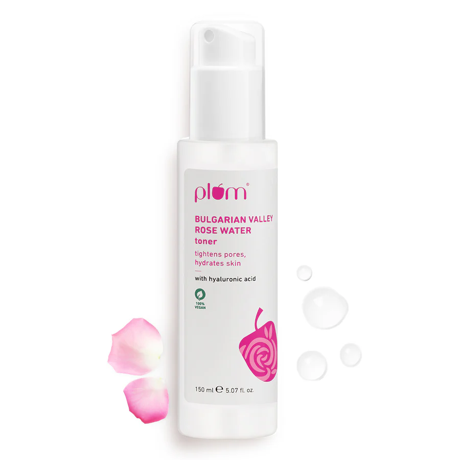 Plum Rose Water Toner Bulgarian rose toner hydrating toner for all skin types pore tightening toner alcohol free toner