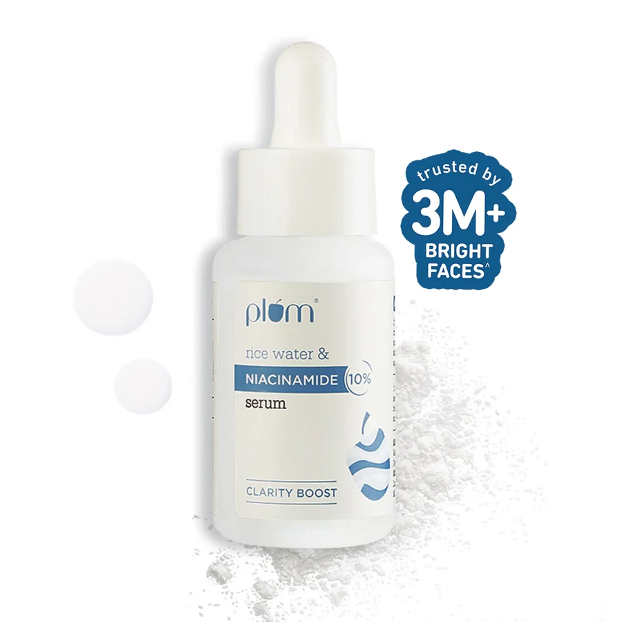Plum Niacinamide serum 10 percent niacinamide rice water face serum blemish control skin brightening