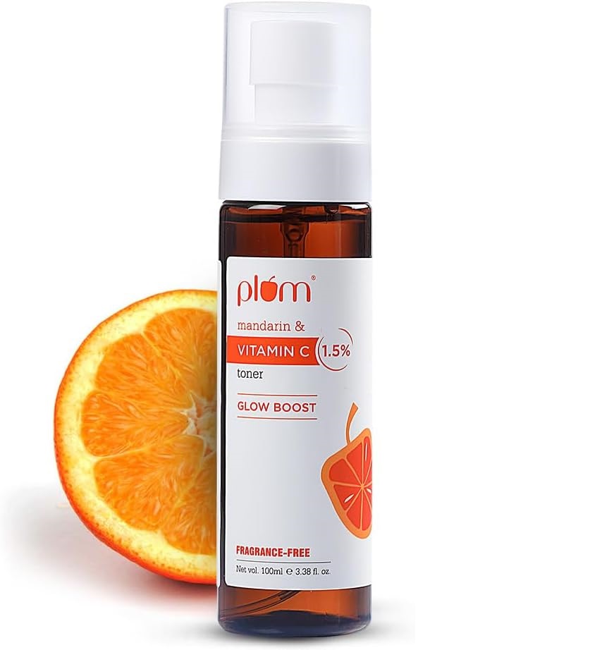 Plum Vitamin C toner brightening toner 1.5% Vitamin C mandarin face toner dark spot removal alcohol-free toner skincare