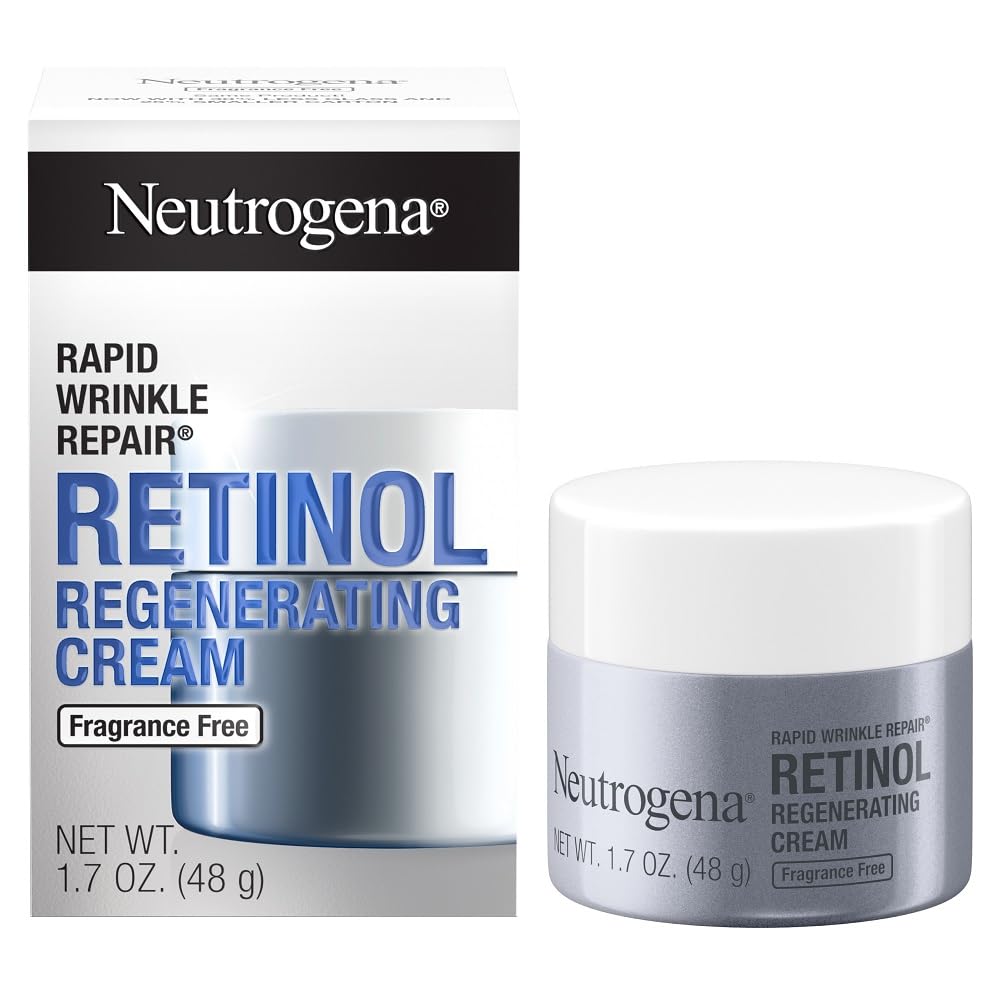 Neutrogena Rapid Wrinkle Repair retinol cream fragrance-free anti-aging moisturizer hyaluronic acid wrinkle reduction