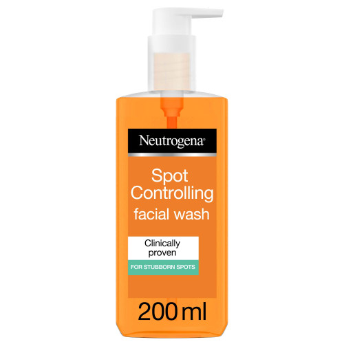 neutrogena spot controlling facial wash salicylic acid glycolic acid gluconolactone oil free acne cleanser exfoliating face wash