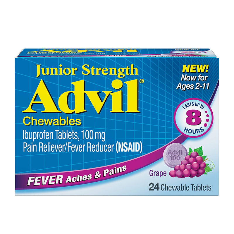 Advil Junior Strength Advil Chewables in Grape – 24 Tablets