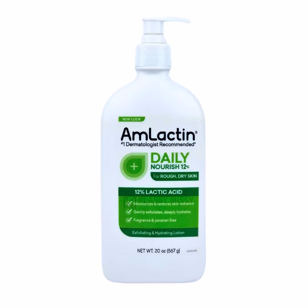 AmLactin Daily Moisturizing Lotion lactic acid body lotion dry skin treatment rough skin exfoliator keratosis pilaris lotion