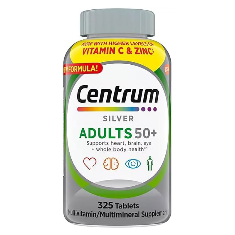 Centrum Silver Multivitamin for Adults 50 Plus, Multivitamin/Multimineral Supplement with Vitamin D3, B Vitamins, Calcium and Antioxidants – 325 Tablets