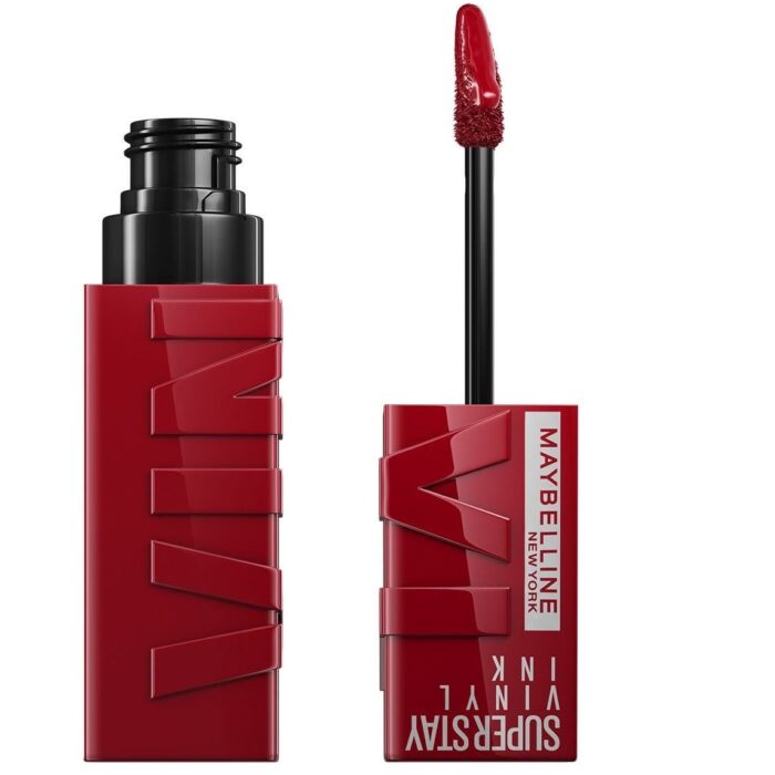 Maybelline Super Stay Vinyl Ink 10 Lippy long lasting vinyl lipstick reddish plum precise appli