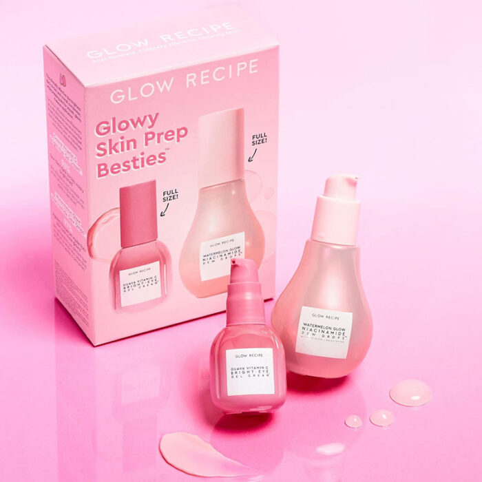 Glow-Recipe-Glowy-Skin-Prep-Besties-Watermelon-Niacinamide-Dew-Drops-40ml-Guava-Vitamin-C-Eye-Gel-Treatment-15ml-0