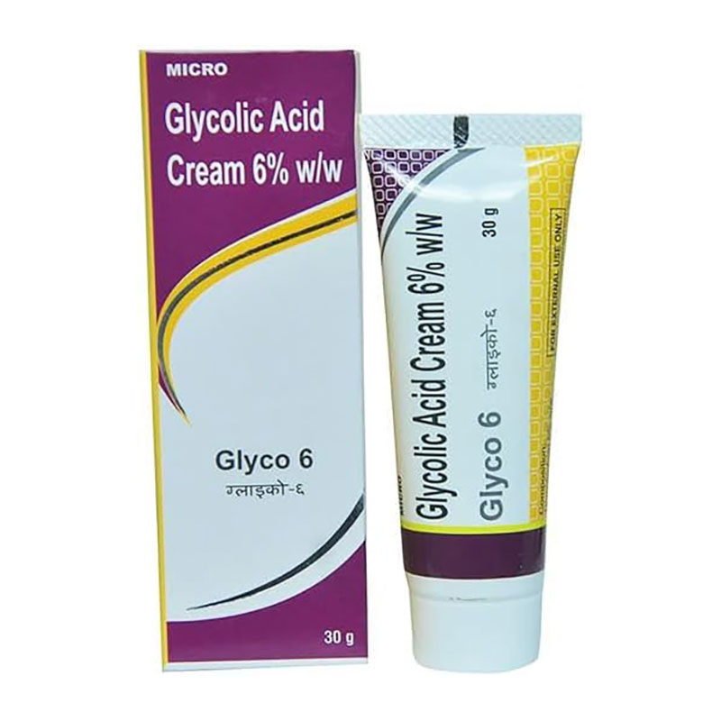 Glyco 6 Cream 30gm glycolic acid exfoliation acne pigmentation skin rejuvenation