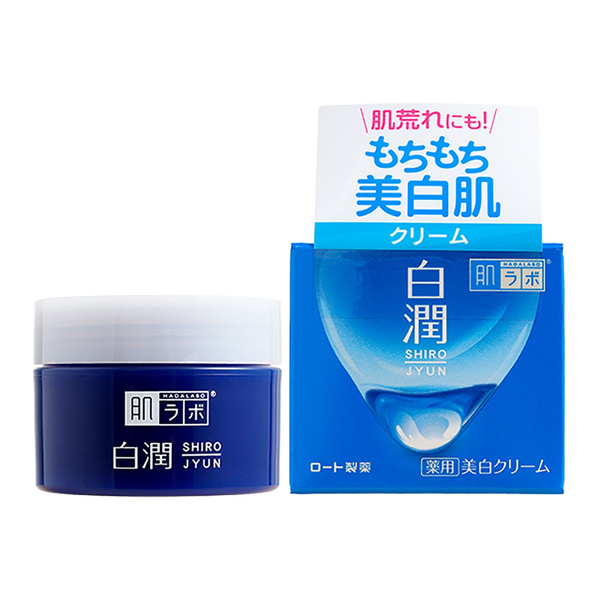 Hada Labo Shirojyun Whitening Cream fades dark spots and hydrates with Arbutin