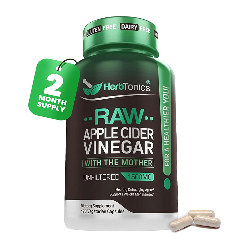 apple cider vinegar capsules raw ACV with mother metabolism support digestive health supplement detox capsules vegan apple cider vinegar unfiltered ACV supplement
