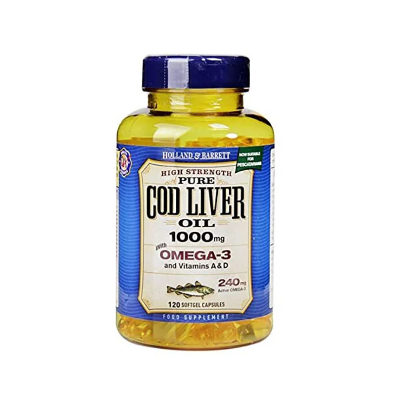 cod liver oil supplement omega-3 fatty acids vitamin A and D heart health support brain function supplement vision health capsules immune system booster