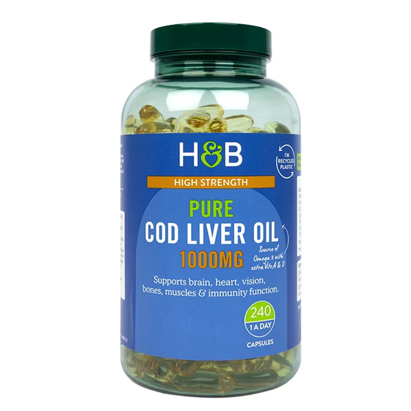 cod liver oil supplement omega-3 fatty acids vitamin A and D heart health support brain function supplement vision health capsules immune system booster