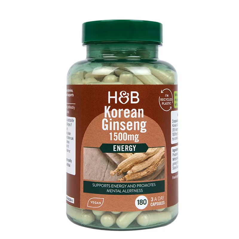 Korean ginseng supplement Panax ginseng capsules energy and focus support natural immune booster vegan ginseng supplement adaptogenic herb mental clarity enhancer