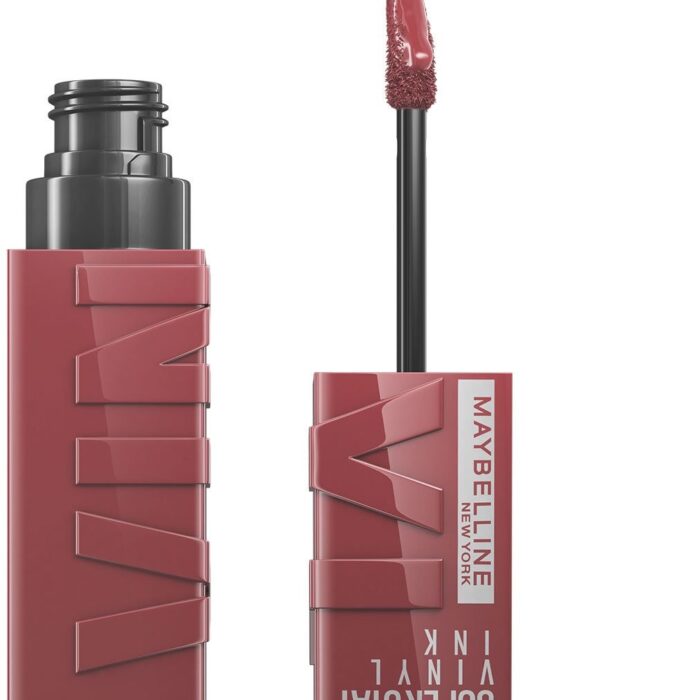 Maybelline Super Stay Vinyl Ink 40 Witty long lasting vinyl lipstick mauve nude precise applicator