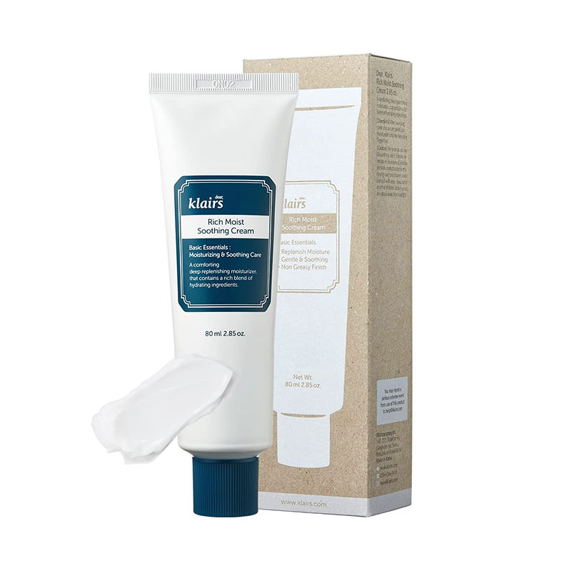 hydrating cream soothing moisturizer Klairs Rich Moist sensitive skin care dry skin relief ceramide cream nourishing moisturizer