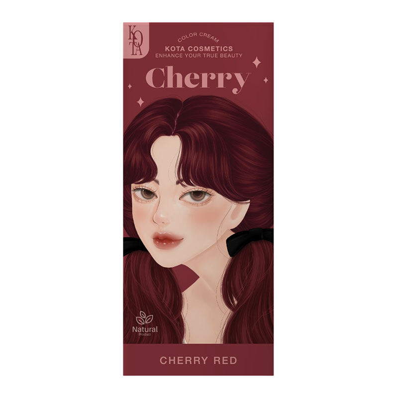 hair color cream cherry red ammonia free hair dye organic hair color nourishing hair dye Kota Cosmetics hair color vibrant red hair dye