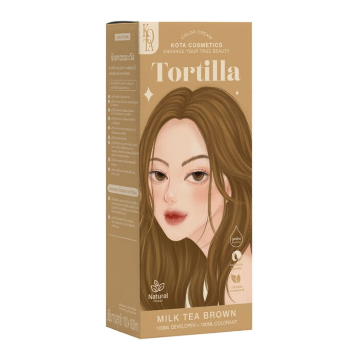 milk tea brown hair color organic hair dye ammonia free hair color nourishing hair color Kota Cosmetics hair color cream