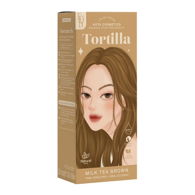 milk tea brown hair color organic hair dye ammonia free hair color nourishing hair color Kota Cosmetics hair color cream