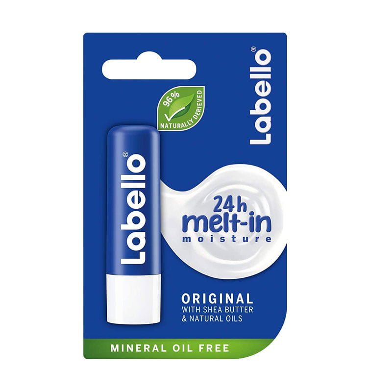Labello Original Caring Lip Balm 4.8g shea butter natural oils 24-hour moisture mineral oil-free soft lips