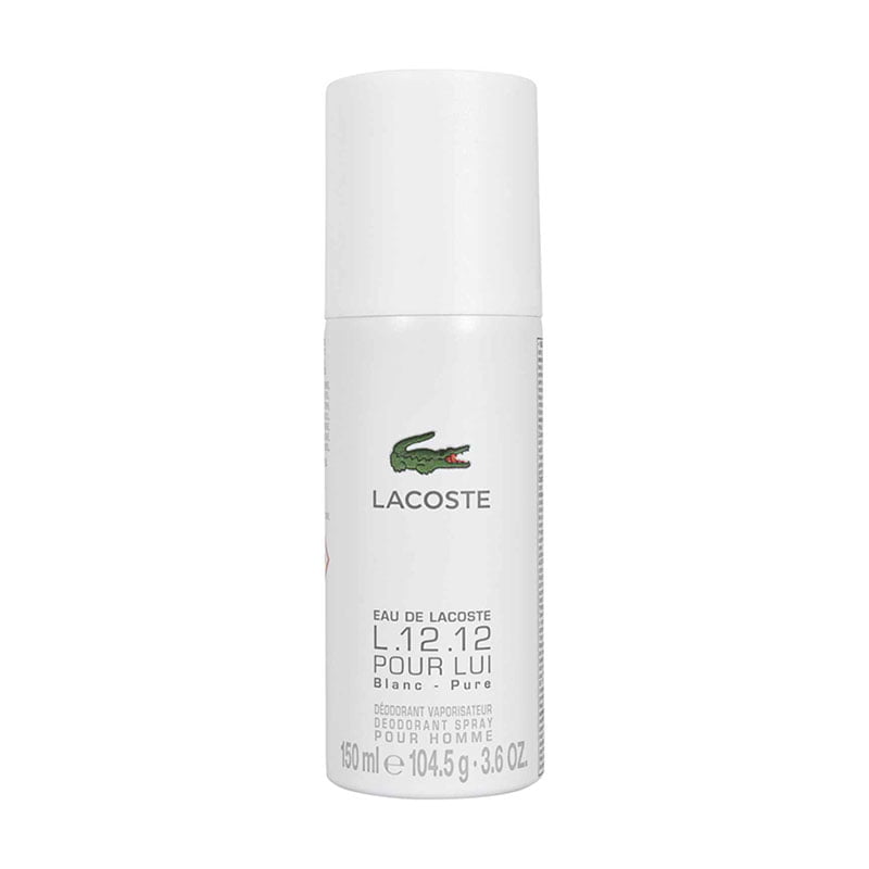 Lacoste Eau De Lacoste L.12.12 Blanc-Pure Deodorant Spray 150ml men's deodorant long-lasting freshness alcohol-free grapefruit cardamom vetiver
