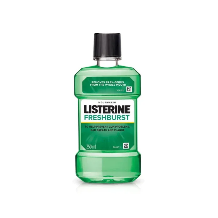 Listerine Freshburst Mouthwash antiseptic oral rinse bad breath plaque gingivitis 250ml