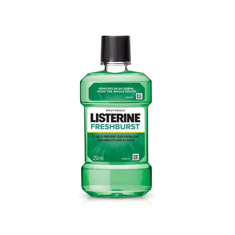 Listerine Freshburst Mouthwash antiseptic oral rinse bad breath plaque gingivitis 250ml