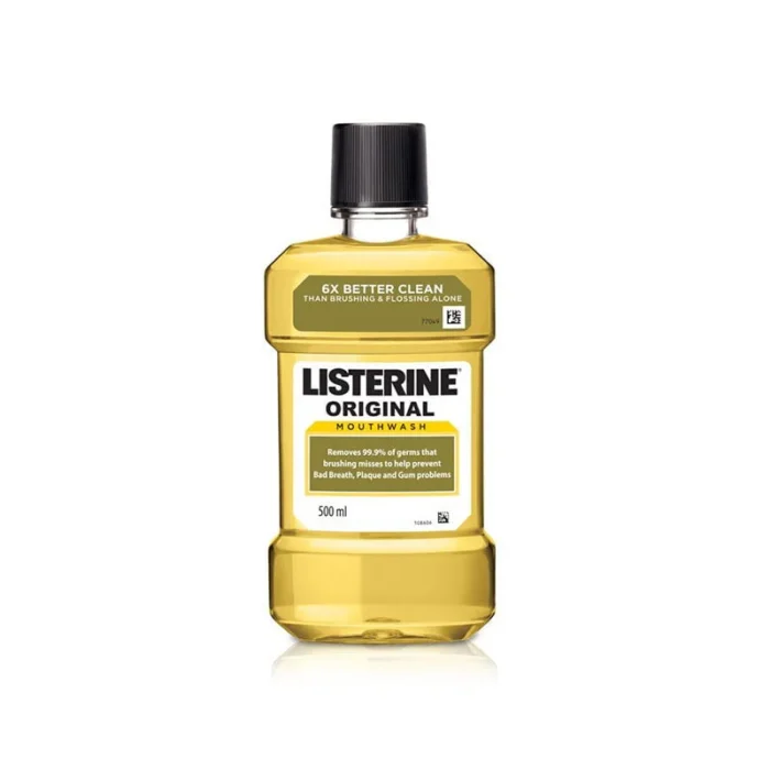 Listerine Original Mouthwash antiseptic oral rinse bad breath plaque gingivitis 500ml