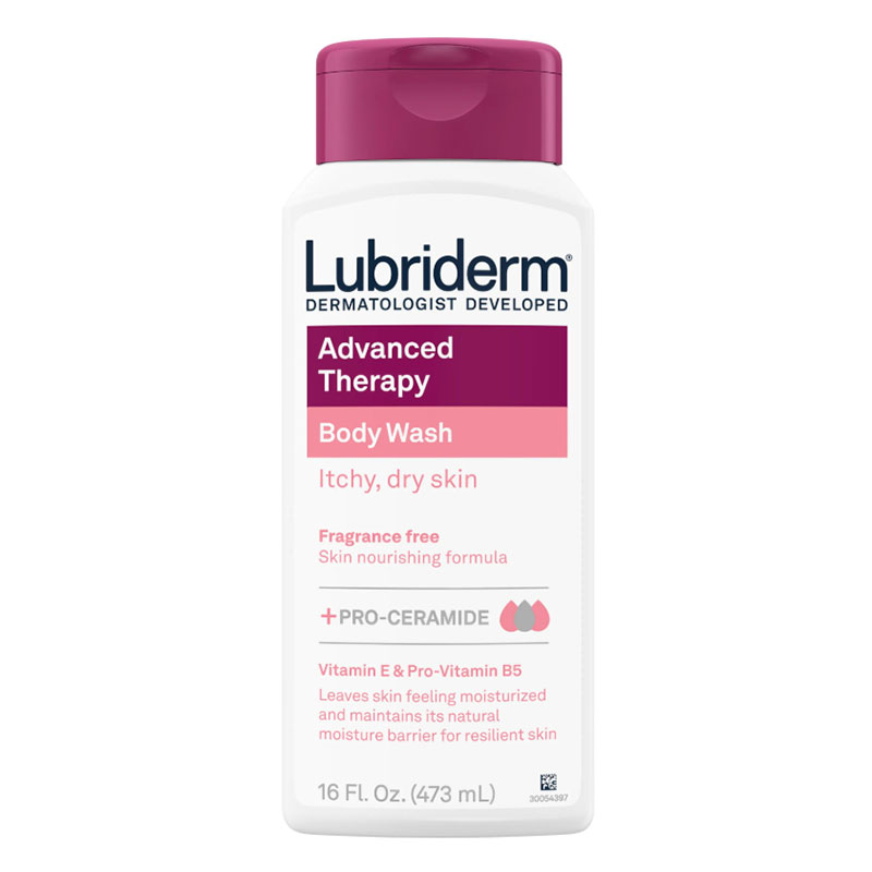lubriderm advanced therapy body wash fragrance free gentle cleansing deep hydration dry skin sensitive skin daily use