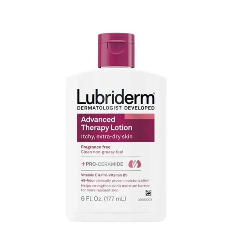 Lubriderm Advanced Therapy Lotion Fragrance Free 177ml Pro-Ceramide moisturizer Vitamin E body lotion fragrance-free skin repair fast-absorbing dry skin lotion