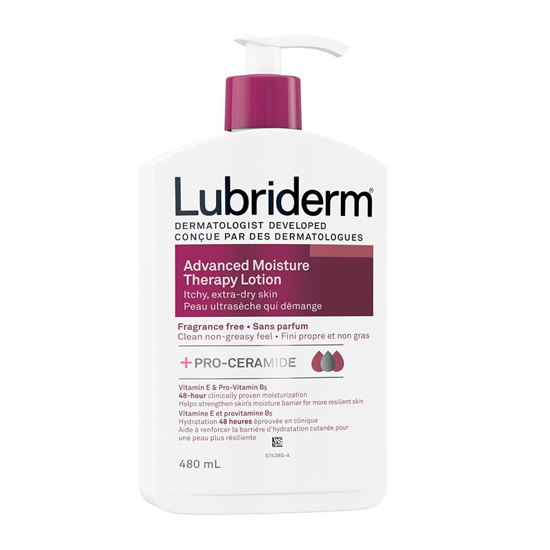 Lubriderm Advanced Therapy Lotion Fragrance Free 480ml Pro-Ceramide moisturizer Vitamin E body lotion fragrance-free skin repair fast-absorbing dry skin lotion