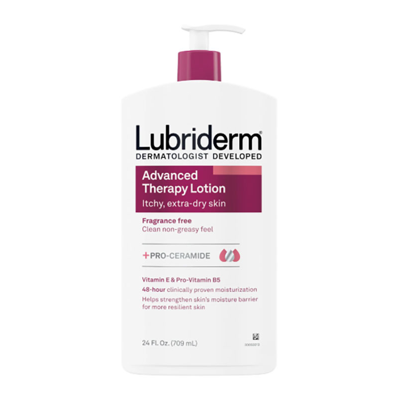 Lubriderm Advanced Therapy Lotion Fragrance Free 709ml Pro-Ceramide moisturizer Vitamin E body lotion fragrance-free skin repair fast-absorbing dry skin lotion