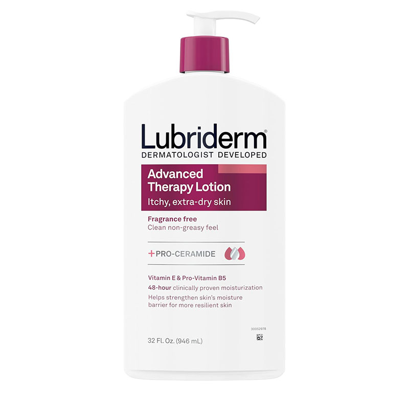 Lubriderm Advanced Therapy Moisturizing Hand and Body Lotion 946ml Pro-Ceramide moisturizer Vitamin E body lotion fragrance-free skin repair fast-absorbing dry skin lotion