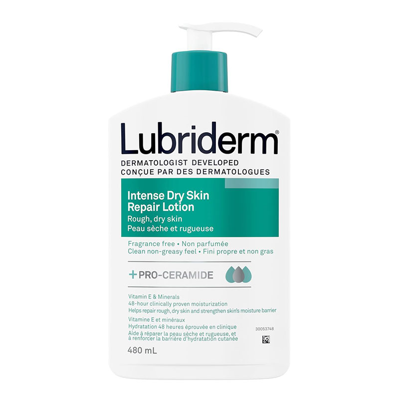 Lubriderm Intense Dry Skin Repair Lotion 480ml Pro-Ceramide moisturizer Vitamin E body lotion fragrance-free skin repair fast-absorbing dry skin lotion