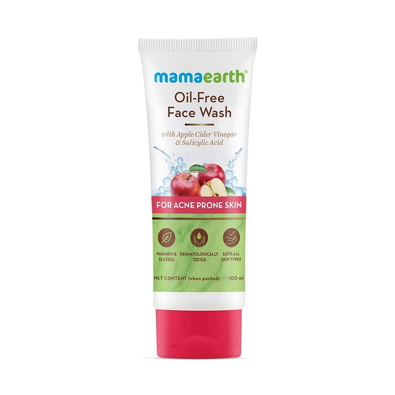 Mamaearth Oil-Free Face Wash oily skin cleanser acne prevention apple cider vinegar salicylic acid niacinamide citric acid