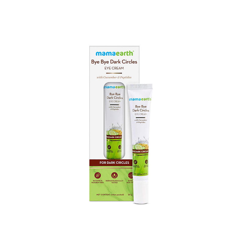 Mamaearth Bye Bye Dark Circles Eye Cream under eye cream dark circles treatment cucumber extract peptides eye care natural eye cream