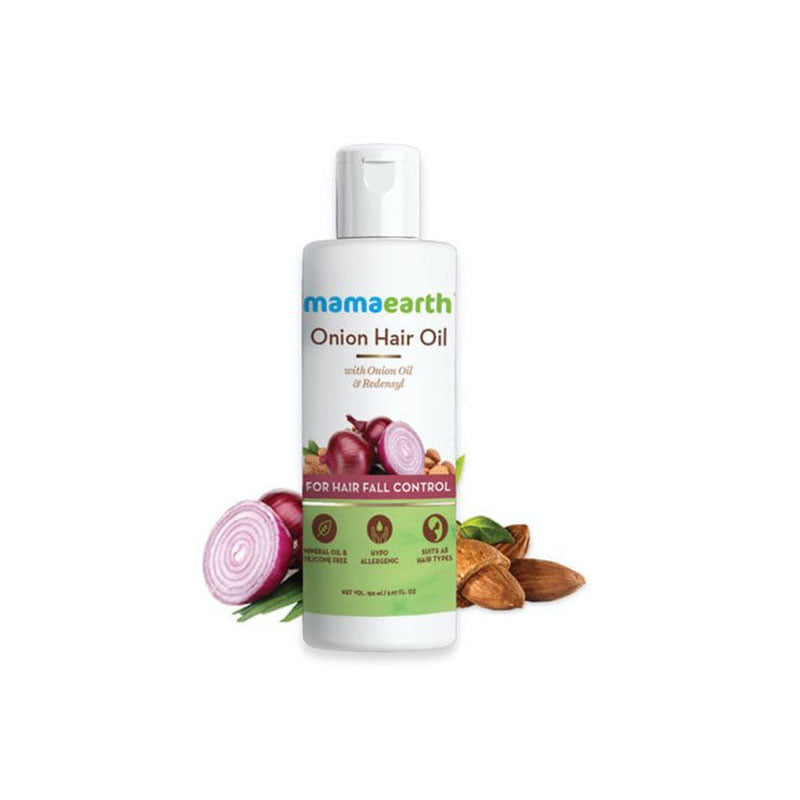 Mamaearth Onion Hair Oil hair regrowth hair fall control Redensyl natural hair oil onion oil for hair growth nourishing hair oil