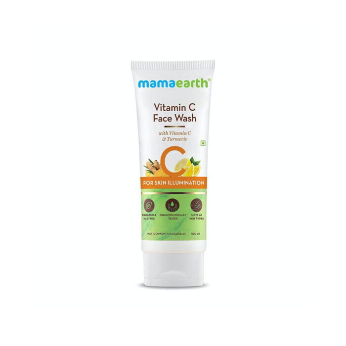 Mamaearth Vitamin C Face Wash brightening face wash Vitamin C Turmeric rejuvenating cleanser daily use face wash