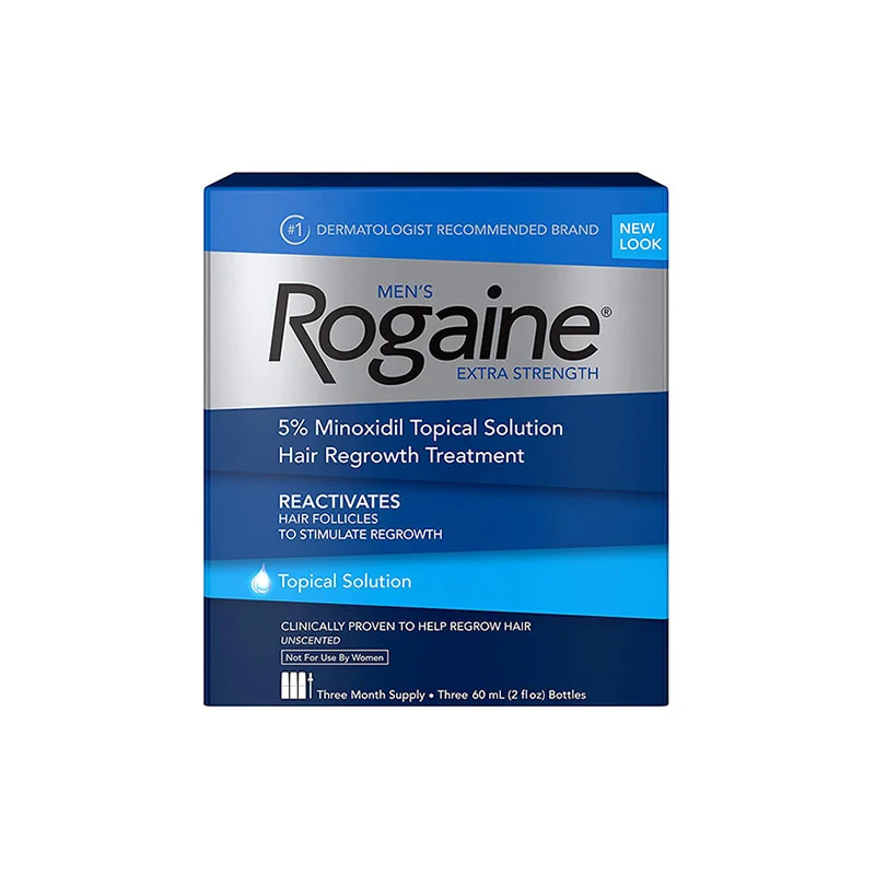 Men’s Rogaine Extra Strength 5% Minoxidil Topical Solution hair regrowth treatment male pattern baldness unscented solution revitalizes hair follicles