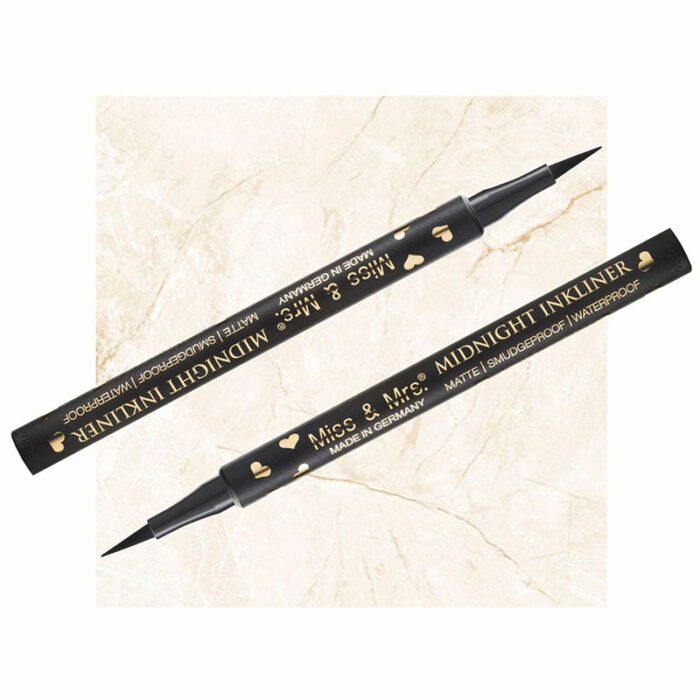 Miss & Mrs Midnight Inkliner waterproof liquid eyeliner matte black precise application