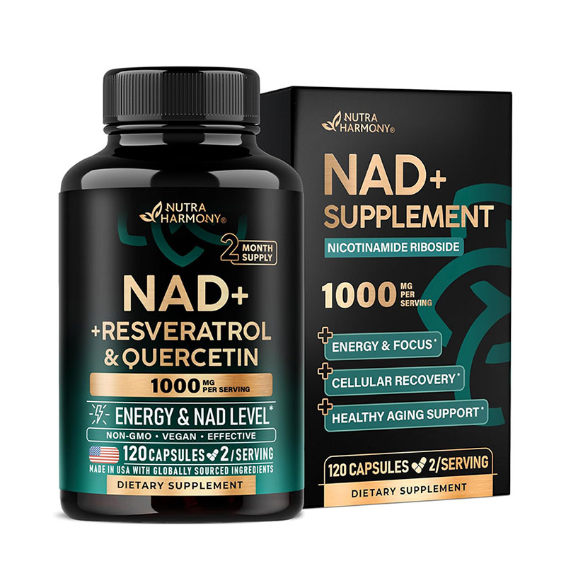 NAD+ Supplement Nicotinamide Riboside Resveratrol Quercetin cellular energy healthy aging mitochondrial support antioxidant supplement