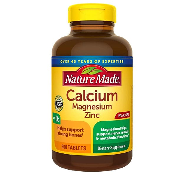 calcium magnesium zinc vitamin d3 bone health immune support nature made supplement